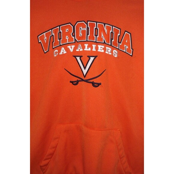 Virginia Cavaliers Hoodie Men's Size Small Colosseum Orange Pullover Drawstring - Picture 3 of 5